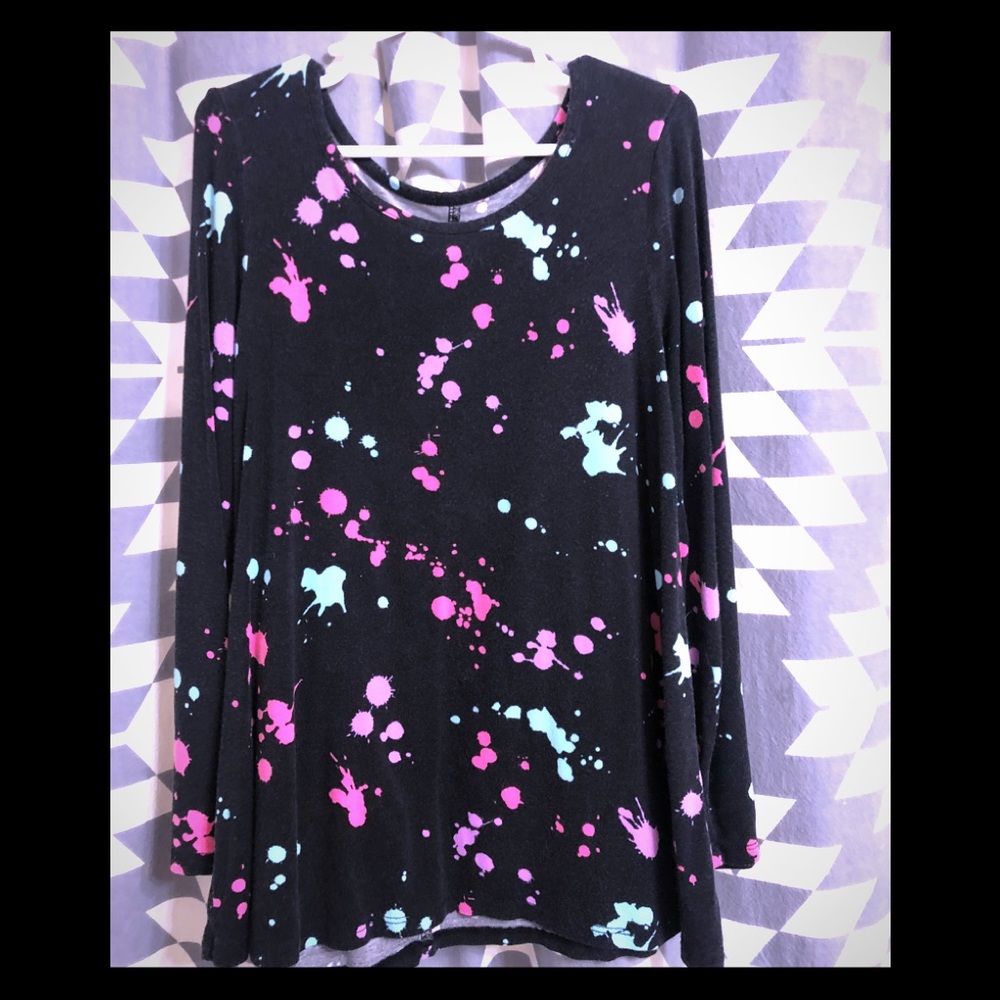 Splatter Paint Long Sleeve Justice Top